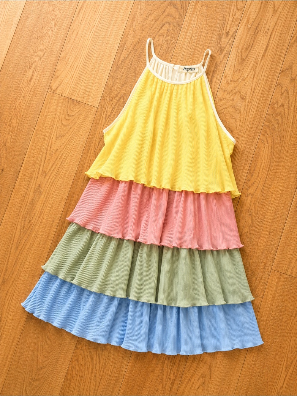 Tiered Colorblock Pleated Boho Sleeveless Sundress - Picture 2 of 3